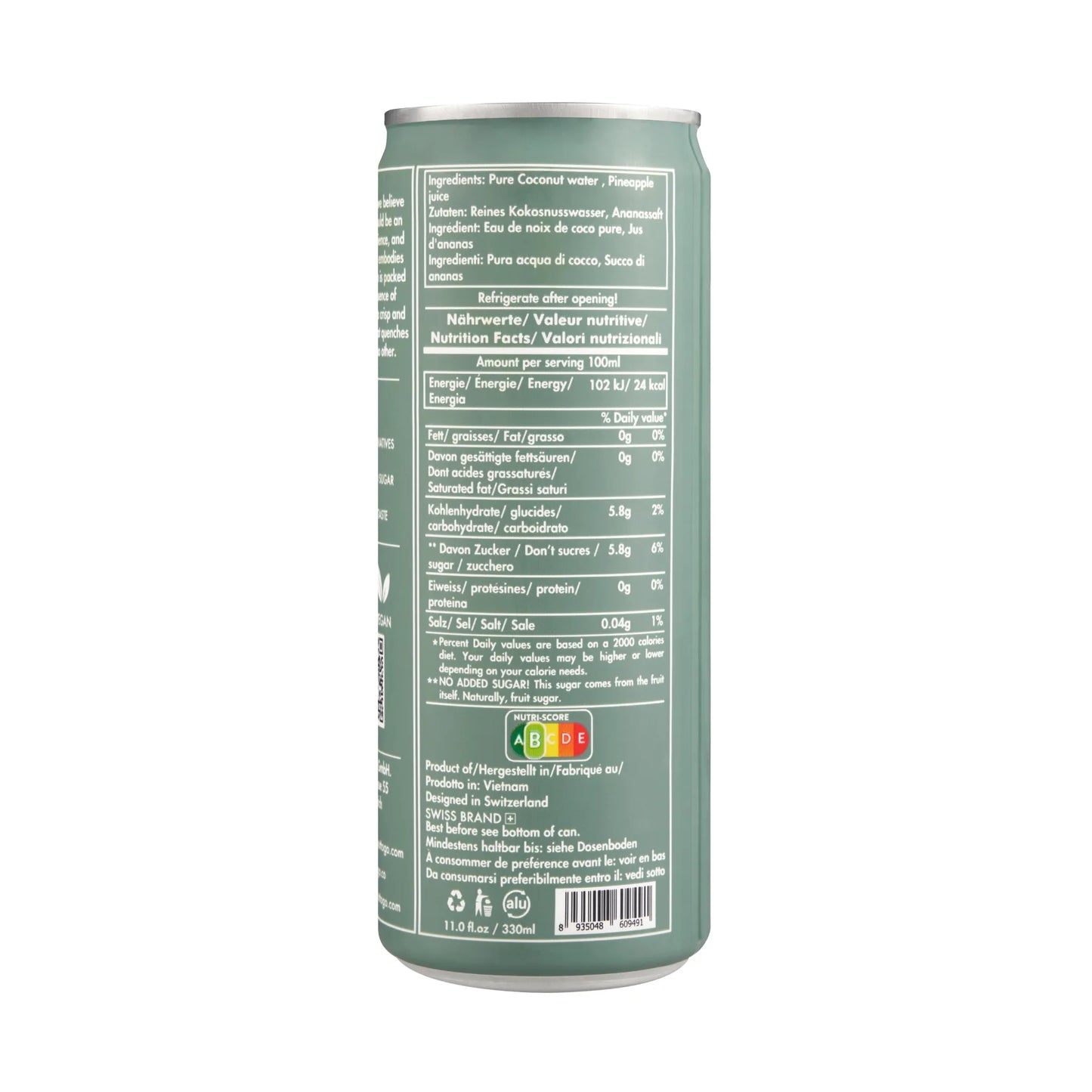 COCONUT WATER + PINEAPPLE