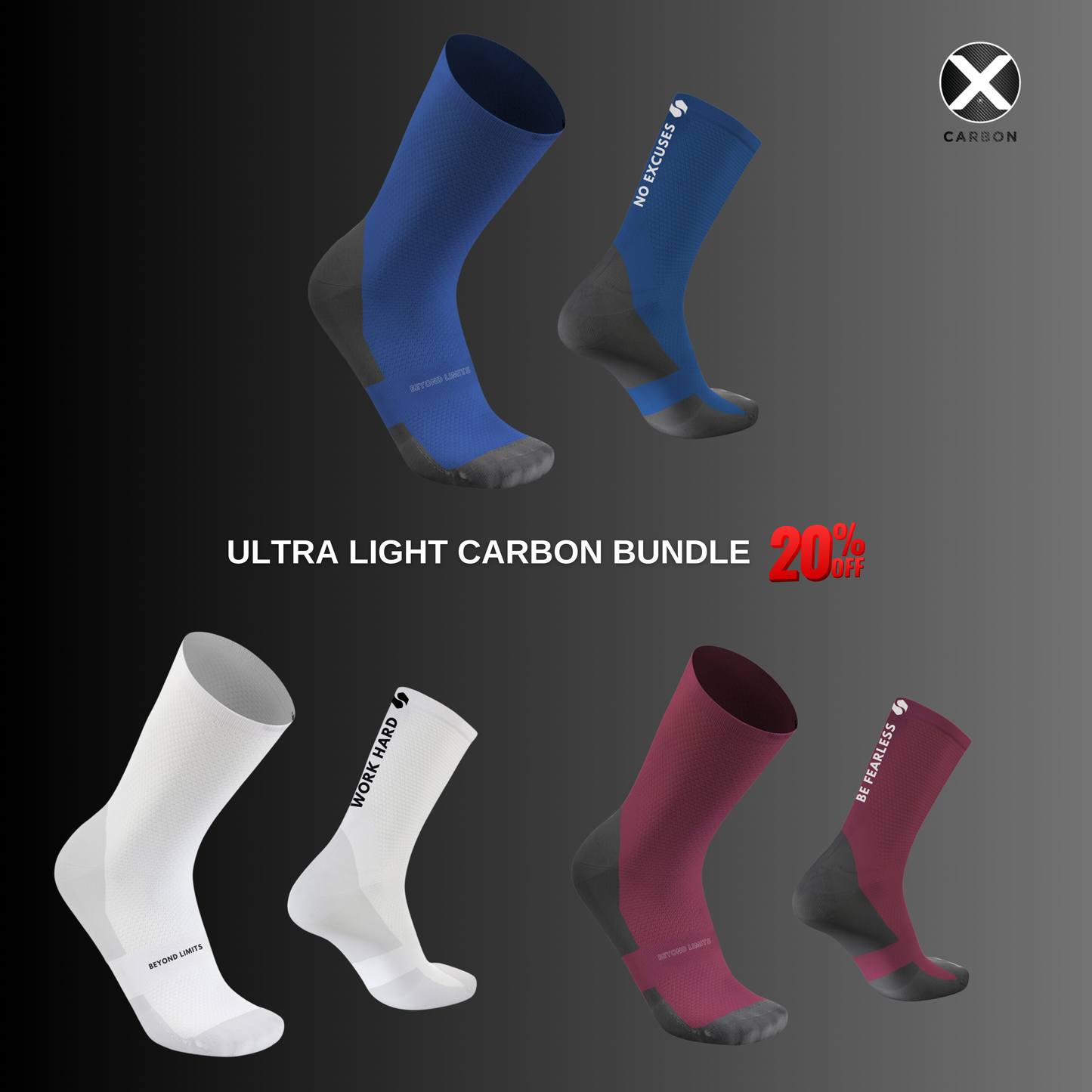 ULTRA LIGHT CARBON BUNDLE - Saisei Socks