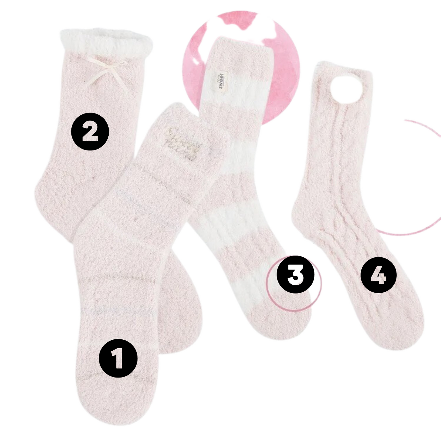 Sleeping winter Socks light pink - Saisei Socks