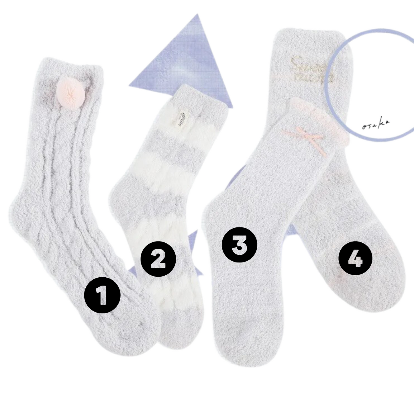 Sleeping winter Socks light purple - Saisei Socks